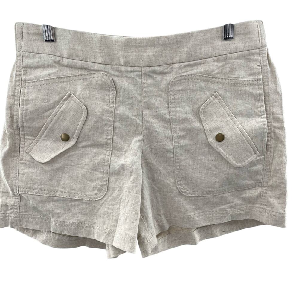 Banana Republic Linen Blend Lightweight Oatmeal Elastic Waist Pull On Size M